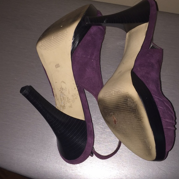 Marc Fisher Purple Suede Slingback Pumps - Picture 4 of 6